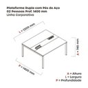 Ver imagem 3 de Estação de Trabalho Mesa Plataforma Escritório Dupla para 2 Pessoas com Caixa de Tomada Pdc Marrom/Walnut/Cinza