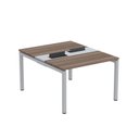 Ver imagem 1 de Estação de Trabalho Mesa Plataforma Escritório Dupla para 2 Pessoas com Caixa de Tomada Pdc Marrom/Walnut/Cinza