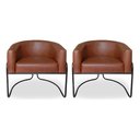 Ver imagem 2 de Kit 2 Poltronas Sofia Luxo Moderna Estilo Industrial Corino Marrom Bz Home Decor