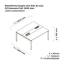 Ver imagem 3 de Estação de Trabalho Mesa Plataforma Escritório Dupla para 2 Pessoas com Caixa de Tomada Pdc Preto/Cinza