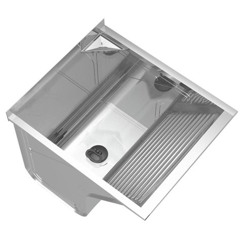 Tanque de Lavar Roupa 46L Inox Mini com Suporte Lavanderia G01 - Mpozenato