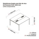 Ver imagem 3 de Estação de Trabalho Mesa Plataforma Escritório Dupla para 2 Pessoas com Caixa de Tomada Pdc Cinza