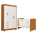 Ver imagem 1 de Jogo de Quarto Infantil Guarda Roupa Zaki e Berço Evolution Branco Fosco/savana - Reller Móveis