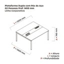 Ver imagem 3 de Estação de Trabalho Mesa Plataforma Escritório Dupla para 2 Pessoas com Caixa de Tomada Pdc Branco/Cinza