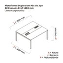 Ver imagem 3 de Estação de Trabalho Mesa Plataforma Escritório Dupla para 2 Pessoas com Caixa de Tomada Pdc Cinza/Grafito