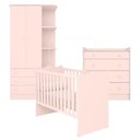 Ver imagem 2 de Conjunto Infantil Doce Sonho Rosa Acetinado: Berço Doce Sonho + Cômoda Doce Sonho + Guarda-roupa