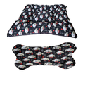Ver imagem 1 de Kit Caminha Cama Pet Colchonete Cães Gato 60x60 + Tapete Comedouro Fundo Impermeável Preto