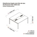 Ver imagem 3 de Estação de Trabalho Mesa Plataforma Escritório Dupla para 2 Pessoas com Caixa de Tomada Pdc Marrom/Walnut/Grafito