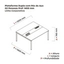 Ver imagem 3 de Estação de Trabalho Mesa Plataforma Escritório Dupla para 2 Pessoas com Caixa de Tomada Pdc Branco/Preto