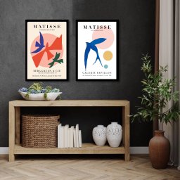 Kit 2 Quadros Matisse Pássaros Coloridos 45x34cm:madeira Branca - 2 Kit 2 Quadros Matisse Pássaros Coloridos 45x34cm:madeira Branca - 2