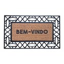 Ver imagem 1 de Capacho de Borracha Frame e Fibra de Coco 45x75cm - Uzzo Frame Losangos