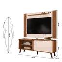 Ver imagem 2 de Painel TV até 65'' Ripado 150cm com Rack Porta de Correr e Nicho Mari D04 - D'Rossi