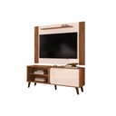 Ver imagem 1 de Painel TV até 65'' Ripado 150cm com Rack Porta de Correr e Nicho Mari D04 - D'Rossi