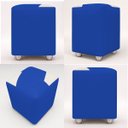 Ver imagem 6 de Puff Decorativo Urban Corino para Sala Quarto Hall de Entrada Compacto Assento Extra Azul Royal