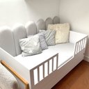 Ver imagem 1 de Cabeceira Modulada Estofada Adesiva Nuvem 1 Módulo 60x20cm Branco Gelo