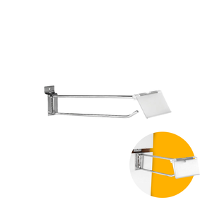 Gancho Painel Canaletado 15cm com Suporte Etiqueta 10 Unidades
