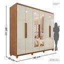 Ver imagem 3 de Guarda-Roupa Casal 6 Portas 4 Gavetas com Espelho com Pés Mônaco