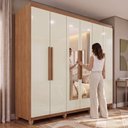 Ver imagem 6 de Guarda-Roupa Casal 6 Portas 4 Gavetas com Espelho com Pés Mônaco