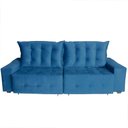 Ver imagem 2 de Sofá Euro Retrátil e Reclinável 300cm Veludo Light Azul – Ws Estofados