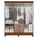 Ver imagem 4 de Guarda-Roupa Mobi 6 Portas Espelhado Nogueira/Cappuccino