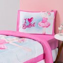 Ver imagem 1 de Kit Edredom + Lençol Plush Fofinho Infantil Dupla Face Dream 3 Peças Solteiro - Bailarina.
