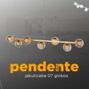 Ver imagem 2 de Pendente Luminaria Lustre de Teto Jabuticaba de 7 Globos Decoração Casa Cozinha Sala Escritório