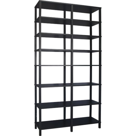 Estante 116x38x221 Preta Montantes Pretos