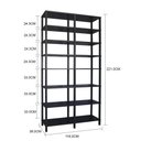 Ver imagem 2 de Estante 116x38x221 Preta Montantes Pretos