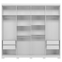 Ver imagem 6 de Guarda Roupa Casal 239cm 8 Portas 4 Gavetas com Pés Vortex Branco S01 - Mpozenato