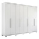 Ver imagem 2 de Guarda Roupa Casal 239cm 8 Portas 4 Gavetas com Pés Vortex Branco S01 - Mpozenato