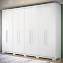 Ver imagem 1 de Guarda Roupa Casal 239cm 8 Portas 4 Gavetas com Pés Vortex Branco S01 - Mpozenato