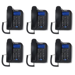Kit 06 Telefones com Fio Identificador Chamada Tc 60 Id Intelbras - 1
