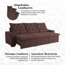 Ver imagem 2 de Sofá Retrátil 290m Terra Premium e Reclinável com Suede de Alta Durabilidade Milão Marrom
