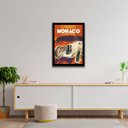 Ver imagem 2 de Quadro Carro de Corrida em Mônaco 33x24cm - com vidro:Madeira branca