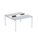 Ver imagem 1 de Estação de Trabalho Mesa Plataforma Escritório Dupla para 2 Pessoas com Caixa de Tomada Pdc Cinza/Branco