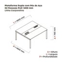 Ver imagem 3 de Estação de Trabalho Mesa Plataforma Escritório Dupla para 2 Pessoas com Caixa de Tomada Pdc Marrom/Noce Marromle/Branco