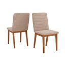 Ver imagem 6 de Conjunto: Mesa Sala Jantar Dulce Tampo Madeirado C/ Vidro Reto 180x90cm e 6 Cadeiras Sofia Cedro/off