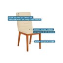 Ver imagem 2 de Conjunto: Mesa Sala Jantar Dulce Tampo Madeirado C/ Vidro Reto 180x90cm e 6 Cadeiras Sofia Cedro/off