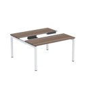 Ver imagem 1 de Estação de Trabalho Mesa Plataforma Escritório Dupla para 2 Pessoas com Caixa de Tomada Pdc Marrom/Walnut/Branco