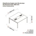 Ver imagem 3 de Estação de Trabalho Mesa Plataforma Escritório Dupla para 2 Pessoas com Caixa de Tomada Pdc Marrom/Walnut/Cinza