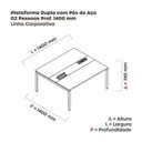 Ver imagem 3 de Estação de Trabalho Mesa Plataforma Escritório Dupla para 2 Pessoas com Caixa de Tomada Pdc Preto/Cinza