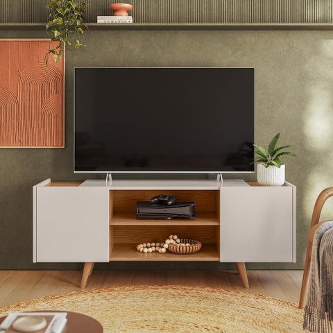 Rack para Tv até "55 River 2 Portas - Colibri - Off White Matte / Frejo