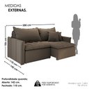 Ver imagem 3 de Sofá Cama Retrátil em Madeira Eucalipto e Bouclê 200cm Creta