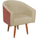 Ver imagem 5 de Poltrona Jade Decorativa Moderna Sala de Estar Quarto Escritório Conforto Corano Nozes e Suede Pés P
