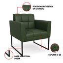 Ver imagem 3 de Poltrona Sala Decorativa Kit 2 Elisa Base Industrial Preta Sintético Pu D03 - D’Rossi