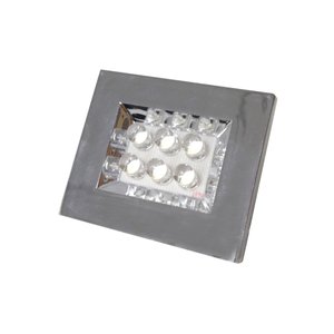 Luminária Pontual Retangular Cromada 6 Leds Branco Quente Nuze/artetílica