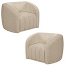 Ver imagem 1 de Kit 2 Poltronas Decorativa para Sala 112cm Meris M22 Bouclê Bege - Mpozenato