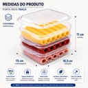 Ver mais imagens de Porta Frios Triplo Hermetico Marmita 3 Andares Pote Geladeira Organizador Alimentos Empilhavel Plast