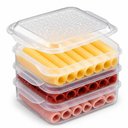 Ver imagem 2 de Porta Frios Triplo Hermetico Marmita 3 Andares Pote Geladeira Organizador Alimentos Empilhavel Plast