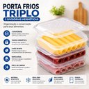 Ver imagem 4 de Porta Frios Triplo Hermetico Marmita 3 Andares Pote Geladeira Organizador Alimentos Empilhavel Plast